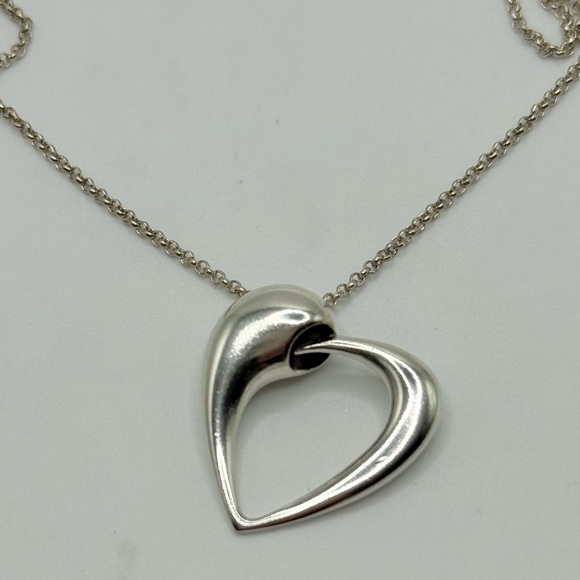 Georg Jensen Signed 2006 Karin Rashid Design Heart Pendant 925 Necklace 18 in - Picture 2 of 6